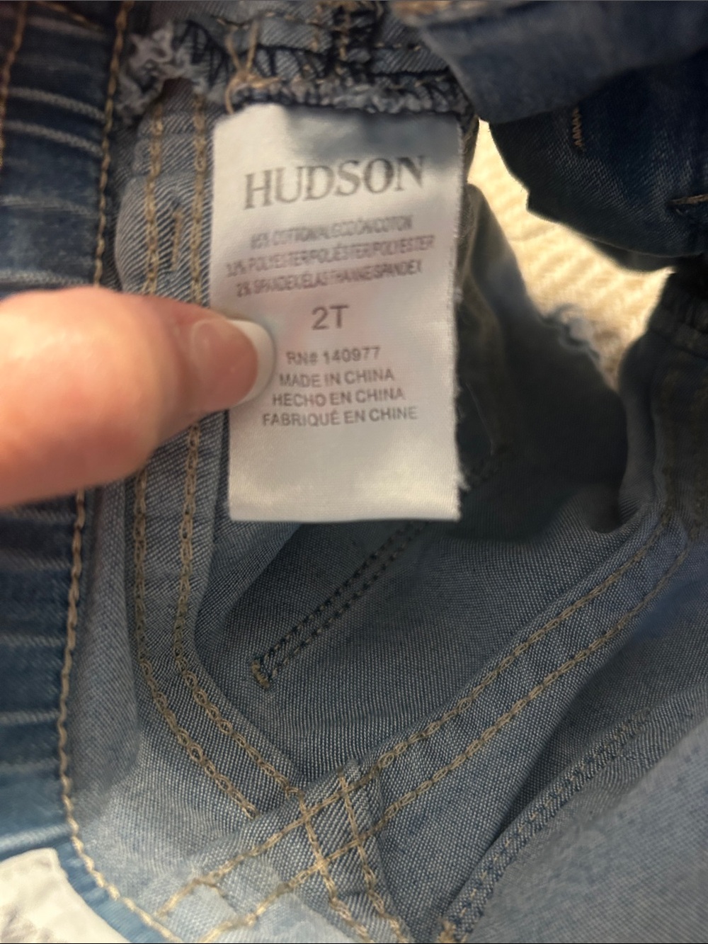 Hudson Jeans Kids 2T Light Blue Denim Shorts with Branded Waist Tag Frayed Hem - Picture 3 of 7